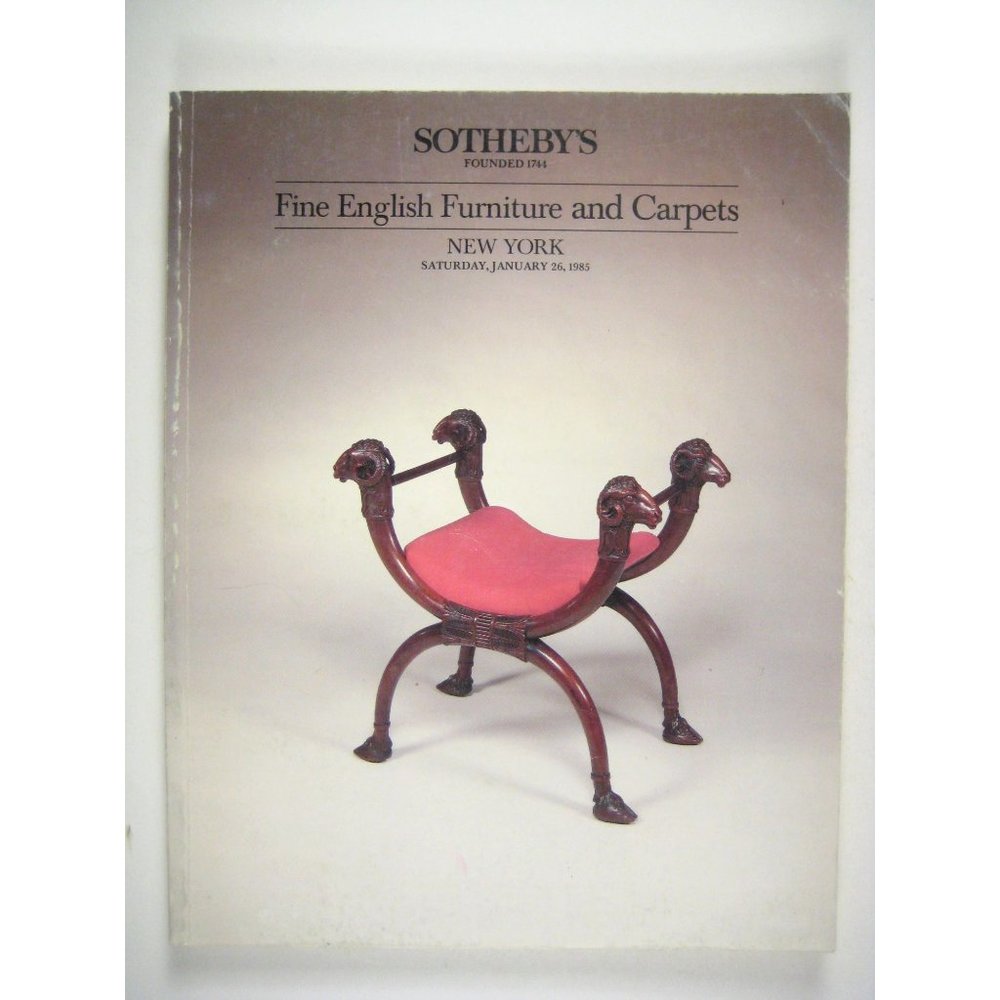 Sothebys Auction Catalog Fine English Furniture Carpet New York 1985 Sale 5278